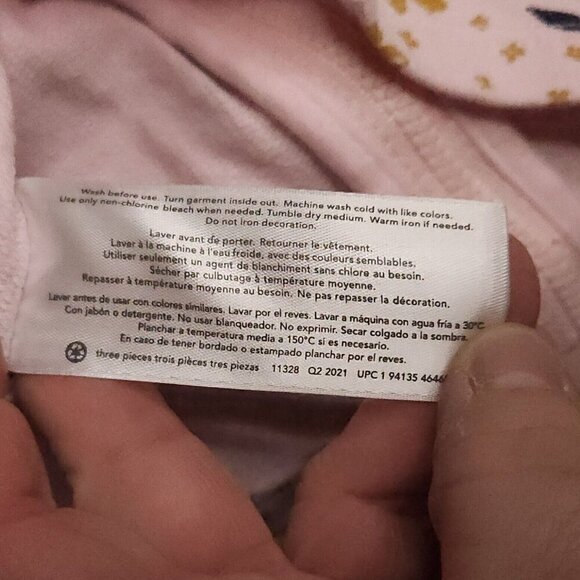 Carter's Infant Girls Pink Floral Sweatshirt Vest 9 Months - Picture 5 of 6